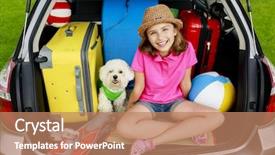  Presentation with summer holiday move - Beautiful presentation theme featuring summer holiday travel - family ready backdrop and a coral colored foreground