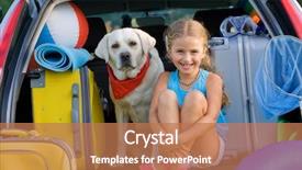  Presentation with summer holiday - Amazing slide set having summer holiday travel - family ready backdrop and a coral colored foreground