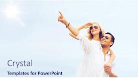  Presentation with dating - PPT theme having shades at sea side background and a sky blue colored foreground