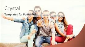  Presentation with holidays - Presentation theme with summer-holidays-and-teenage-concept background and a  colored foreground