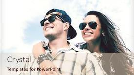  Presentation with holidays - PPT theme consisting of summer-holidays-and-teenage-concept background and a lemonade colored foreground