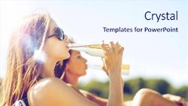 Presentation with holidays - Theme enhanced with summer holidays and vacation - girls background and a sky blue colored foreground
