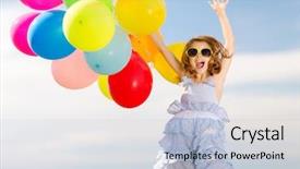  Presentation with colorful celebration - Audience pleasing presentation theme consisting of kids journey - summer holidays celebration children backdrop and a lemonade colored foreground