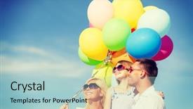  Presentation with summer celebration - Presentation with summer holidays celebration children background and a light blue colored foreground