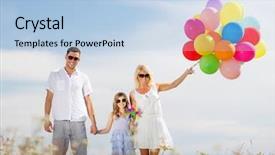  Presentation with summer celebration - Slide set enhanced with summer holidays celebration children background and a  colored foreground