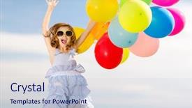  Presentation with summer celebration - Amazing PPT theme having summer holidays celebration children backdrop and a lemonade colored foreground