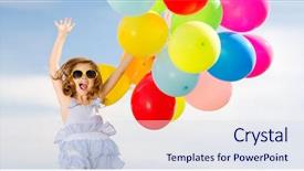  Presentation with summer celebration - Slide set consisting of summer holidays celebration children background and a sky blue colored foreground