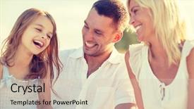  Presentation with family children - Slides featuring summer holidays children and people background and a lemonade colored foreground