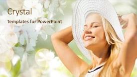  Presentation with green fashion - Slide set consisting of summer holidays concept - beautiful background and a lemonade colored foreground