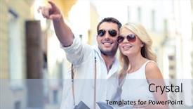  Presentation with summer holiday move - Slide deck having summer holidays dating city break background and a light blue colored foreground