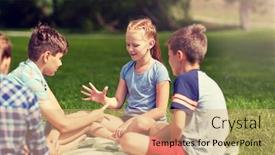  Presentation with entertainment - Beautiful presentation featuring summer-holidays-entertainment-childhood-leisure backdrop and a coral colored foreground