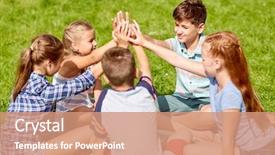  Presentation with summer holiday move - Presentation having preg - summer holidays friendship childhood leisure background and a coral colored foreground