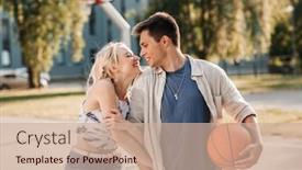  Presentation with young happy couple - Theme with summer-holidays-love-and-people background and a soft green colored foreground