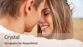  Presentation with love romance - PPT theme featuring summer holidays love romance background and a lemonade colored foreground