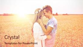  Presentation with hippie - Audience pleasing theme consisting of summer holidays love romance backdrop and a lemonade colored foreground