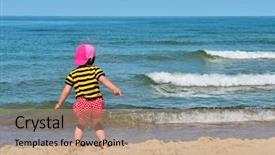  Presentation with sand play - Cool new theme with summer holidays on the seaside backdrop and a coral colored foreground