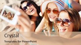  Presentation with summer holiday - Audience pleasing presentation design consisting of summer holidays technology and beach backdrop and a coral colored foreground