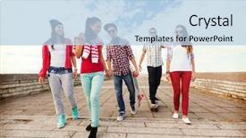  Presentation with holidays - Presentation design consisting of summer holidays and teenage concept background and a light blue colored foreground