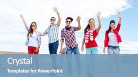  Presentation with teens summer camp - Cool new PPT layouts with summer holidays and teenage concept backdrop and a  colored foreground