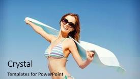  Presentation with holidays - PPT theme having summer holidays vacation and beach background and a light blue colored foreground