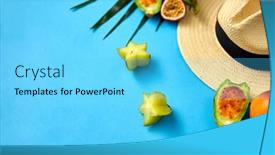  Presentation with holidays - PPT theme with summer-holidays-vacation-and-travel background and a cyan colored foreground