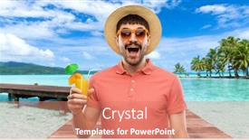  Presentation with polynesia - Presentation theme with summer-holidays-vacation-and-travel background and a coral colored foreground