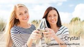  Presentation with summer celebration - PPT theme featuring summer-holidays-vacation-celebration background and a lemonade colored foreground