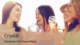  Presentation with summer celebration - PPT theme enhanced with summer holidays vacation and celebration background and a coral colored foreground