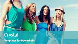  Presentation with shells beach summer holiday - Slide deck having summer holidays and vacation concept background and a teal colored foreground