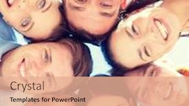  Presentation with teenagers - Audience pleasing presentation design consisting of summer holidays vacation happy people concept - group of teenagers looking down backdrop and a coral colored foreground