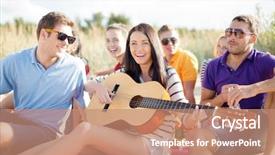  Presentation with love music - Beautiful PPT theme featuring summer holidays vacation music happy backdrop and a coral colored foreground