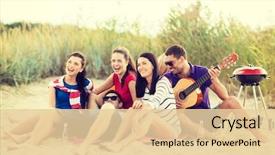  Presentation with summer holiday - Amazing slide set having summer holidays vacation music happy backdrop and a lemonade colored foreground