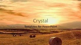  Presentation with hay field - Slide set consisting of summer-image-of-sicily background and a yellow colored foreground