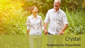  Presentation with senior couple - Cool new PPT layouts with summer in a forest backdrop and a yellow colored foreground