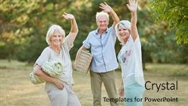  Presentation with seniors - Colorful theme enhanced with summer in the park backdrop and a mint green colored foreground