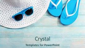  Presentation with summer - PPT layouts enhanced with summer items on wooden background background and a lemonade colored foreground