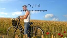  Presentation with joy - Presentation theme featuring summer joy in the nature background and a light blue colored foreground