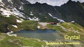  Presentation with school safety skate in summer - Theme having summer landscape at balea lake background and a tawny brown colored foreground