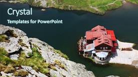  Presentation with landscape juridicila - Slide deck featuring summer landscape at balea lake background and a tawny brown colored foreground