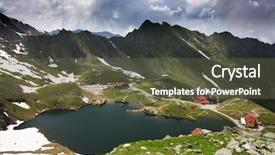  Presentation with summer - Cool new theme with summer landscape at balea lake backdrop and a tawny brown colored foreground