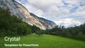  Presentation with forrest - Cool new slides with summer-landscape-forrest-and-meadow backdrop and a tawny brown colored foreground
