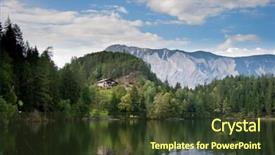  Presentation with forrest - Presentation theme featuring summer-landscape-forrest-and-meadow and a  colored foreground