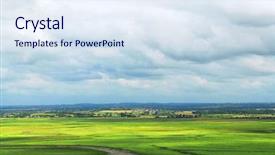  Presentation with saint - Presentation featuring summer landscape in brittany view from mont saint michel france background and a sky blue colored foreground