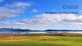  Presentation with iceland - Presentation design enhanced with summer landscape in pingvellir national park iceland europe background and a light blue colored foreground