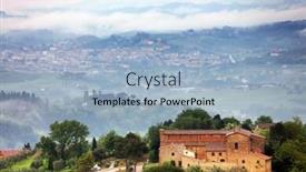  Presentation with tuscany - PPT theme featuring summer-landscape-in-tuscany-italy background and a light blue colored foreground