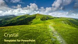  Presentation with path - Slides having summer-landscape-mountain-path-through background and a tawny brown colored foreground