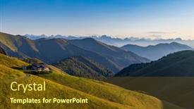  Presentation with summer - PPT layouts featuring summer-landscape-near-monte-grappa background and a tawny brown colored foreground