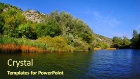  Presentation with croatia - Colorful slide set enhanced with summer-landscape-of-cetina-river backdrop and a tawny brown colored foreground