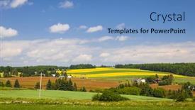  Presentation with soil red - Presentation theme enhanced with summer landscape of farms and fields with red soil prince edward island canada background and a teal colored foreground