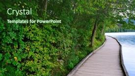  Presentation with europe - PPT layouts having summer-landscape-of-lake-bled background and a tawny brown colored foreground